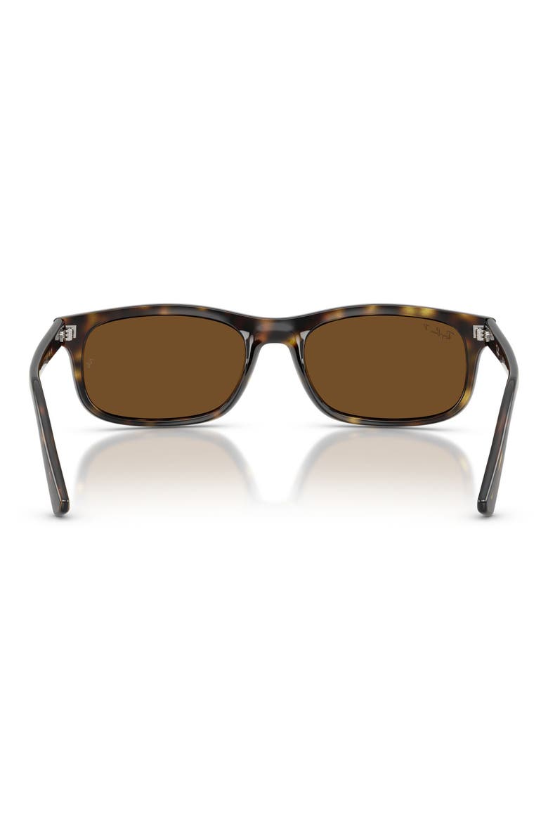 60mm Polarized Rectangular Sunglasses, Alternate, color, HAVANA / POLAR BROWN