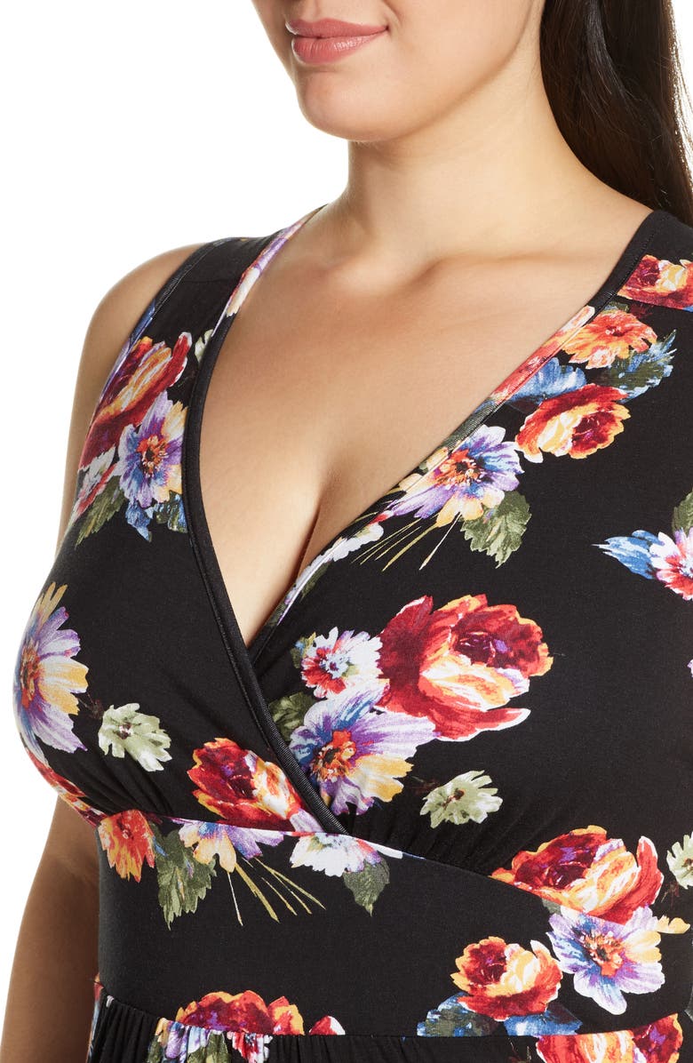 Loveappella Floral Halter Neck Maxi Dress, Alternate, color, 