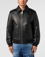 PHILIPP PLEIN Eco Leather Aviator Jacket Men
