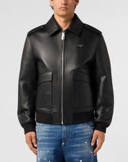 PHILIPP PLEIN Eco Leather Aviator Jacket Men