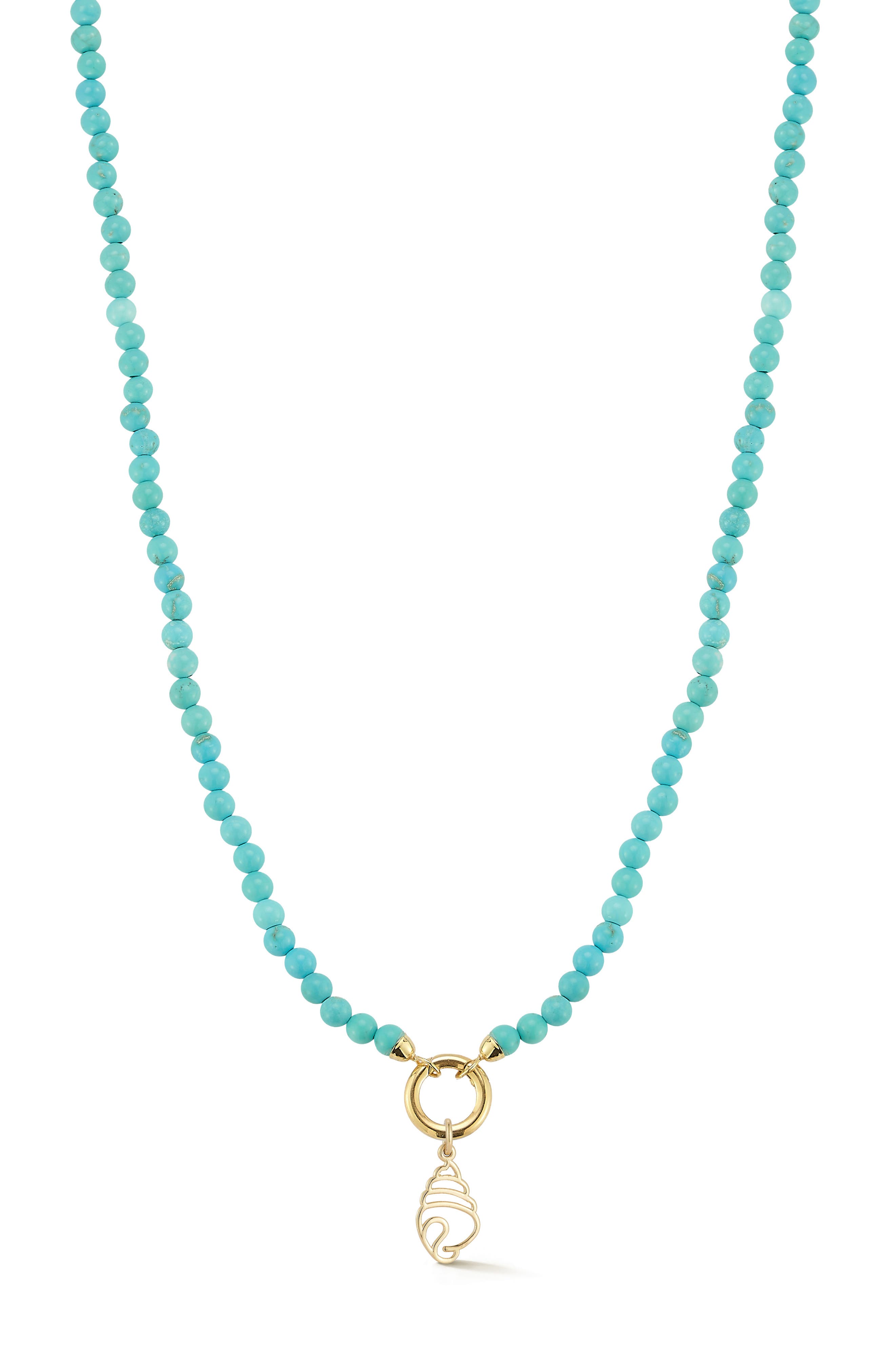 Ember Fine Jewelry Turquoise Beaded Shell Pendant Necklace
