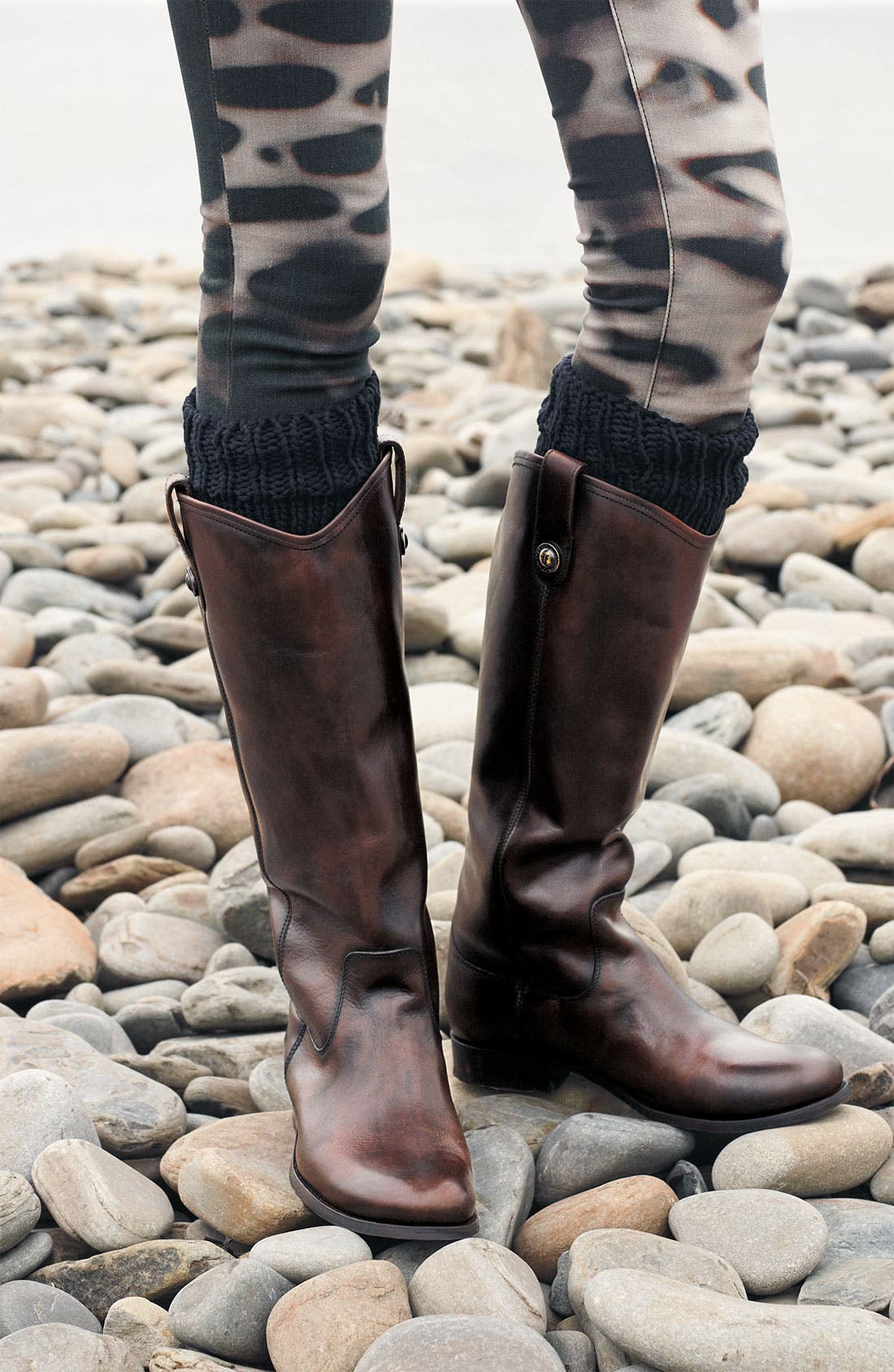 Frye 'Melissa Button' Leather Riding Boot, Alternate, color, 