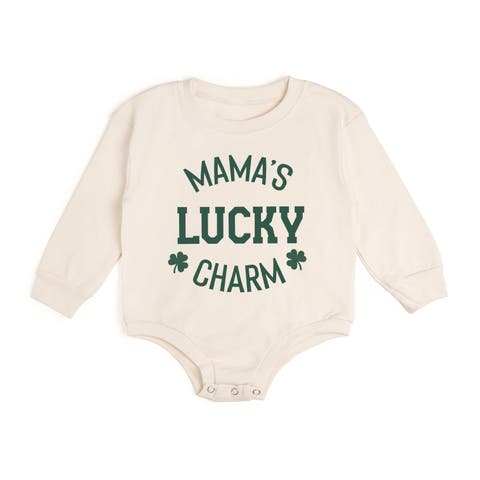 Mama's Lucky Charm St. Patrick's Day Long Sleeve Romper (Baby)