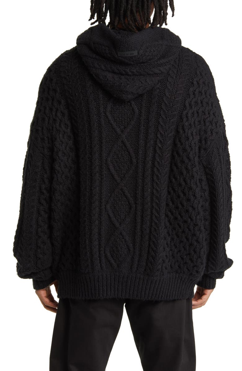 Fear of God Essentials Cable Knit Cotton Blend Hoodie, Alternate, color, 