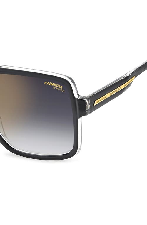 Carrera Eyewear Victory 59mm Gradient Rectangular Flat Top Sunglasses In Grey/grey