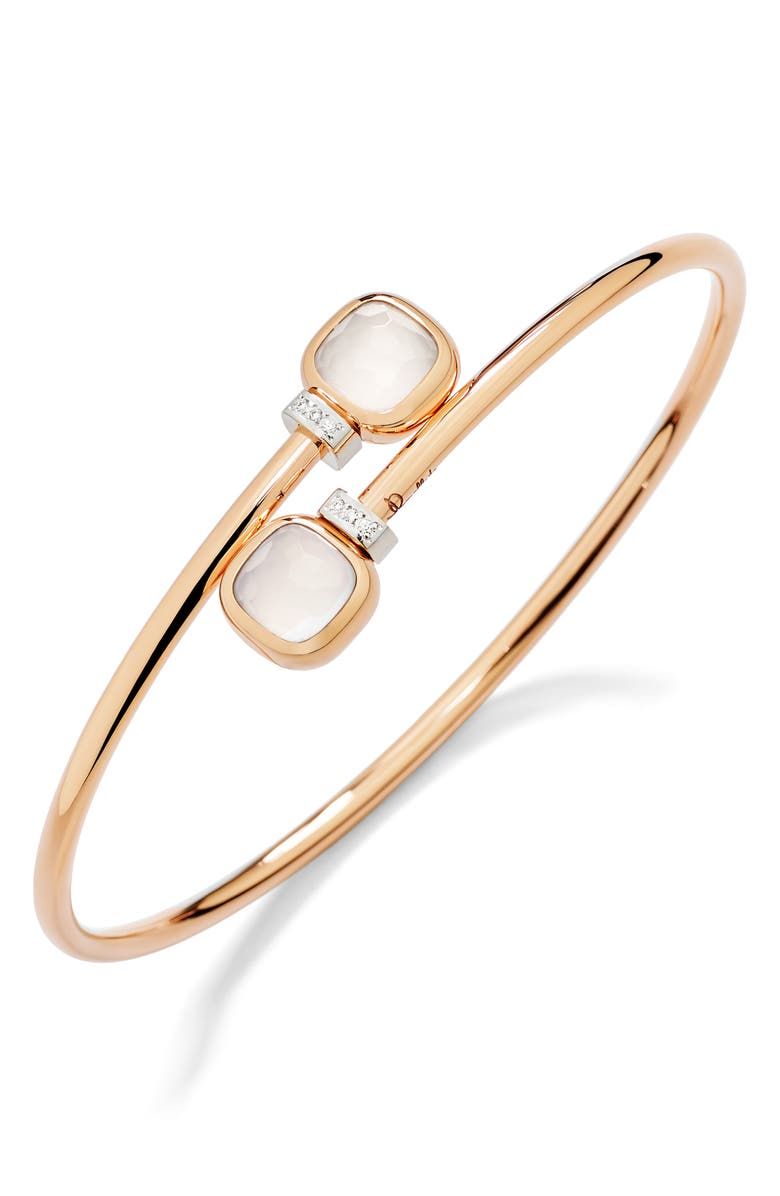 Pomellato Nudo Milky Quartz Cuff Bracelet, Alternate, color, Milky Quartz