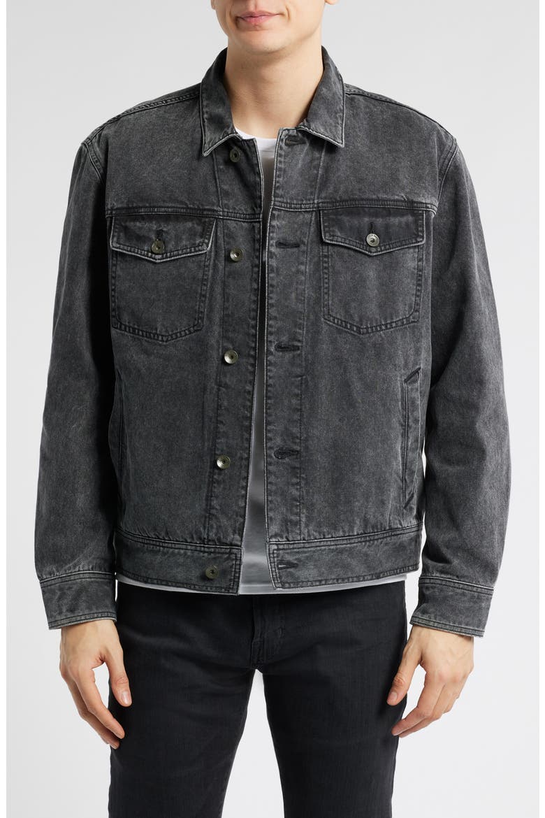 Denim Trucker Jacket, Main, color, ONYX