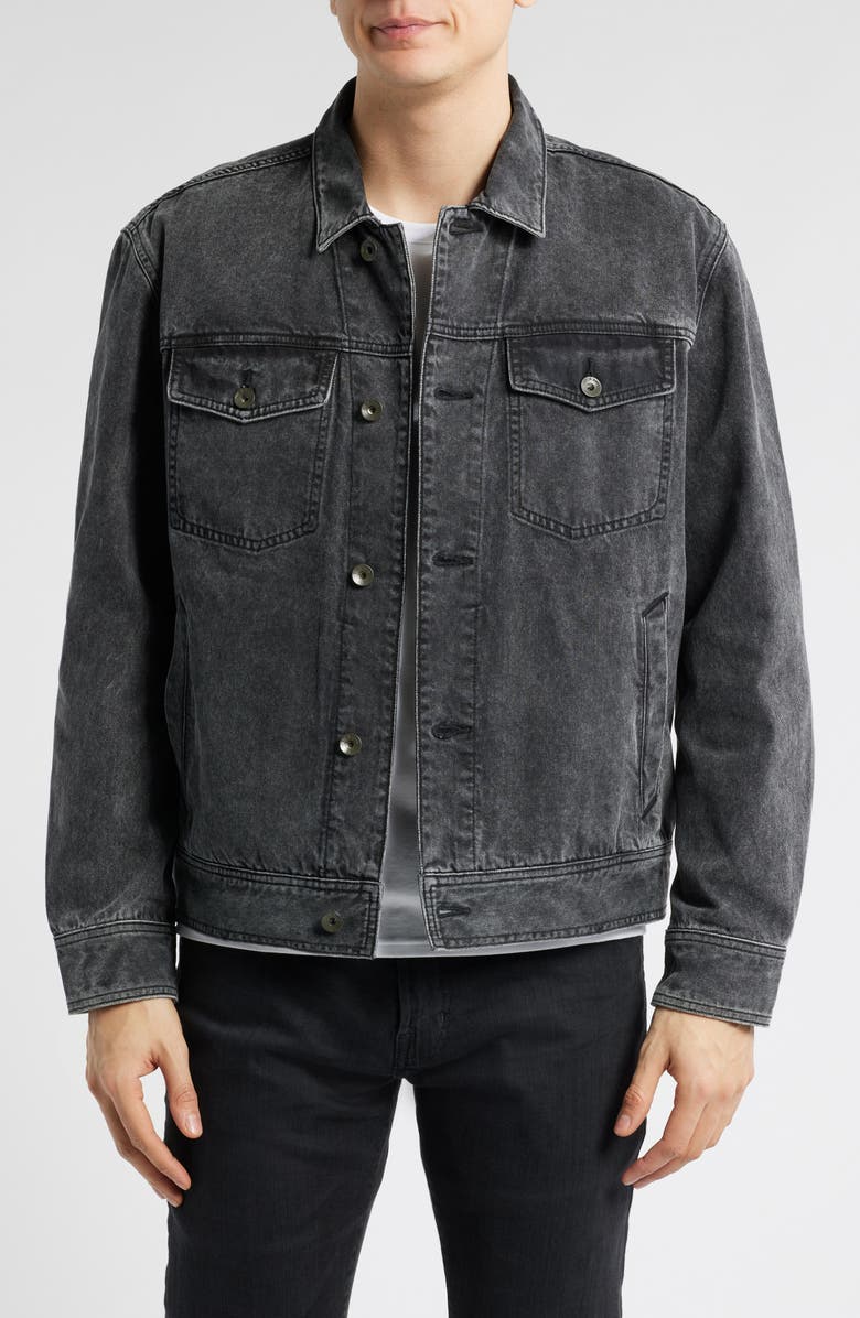rag & bone Denim Trucker Jacket, Main, color, Onyx