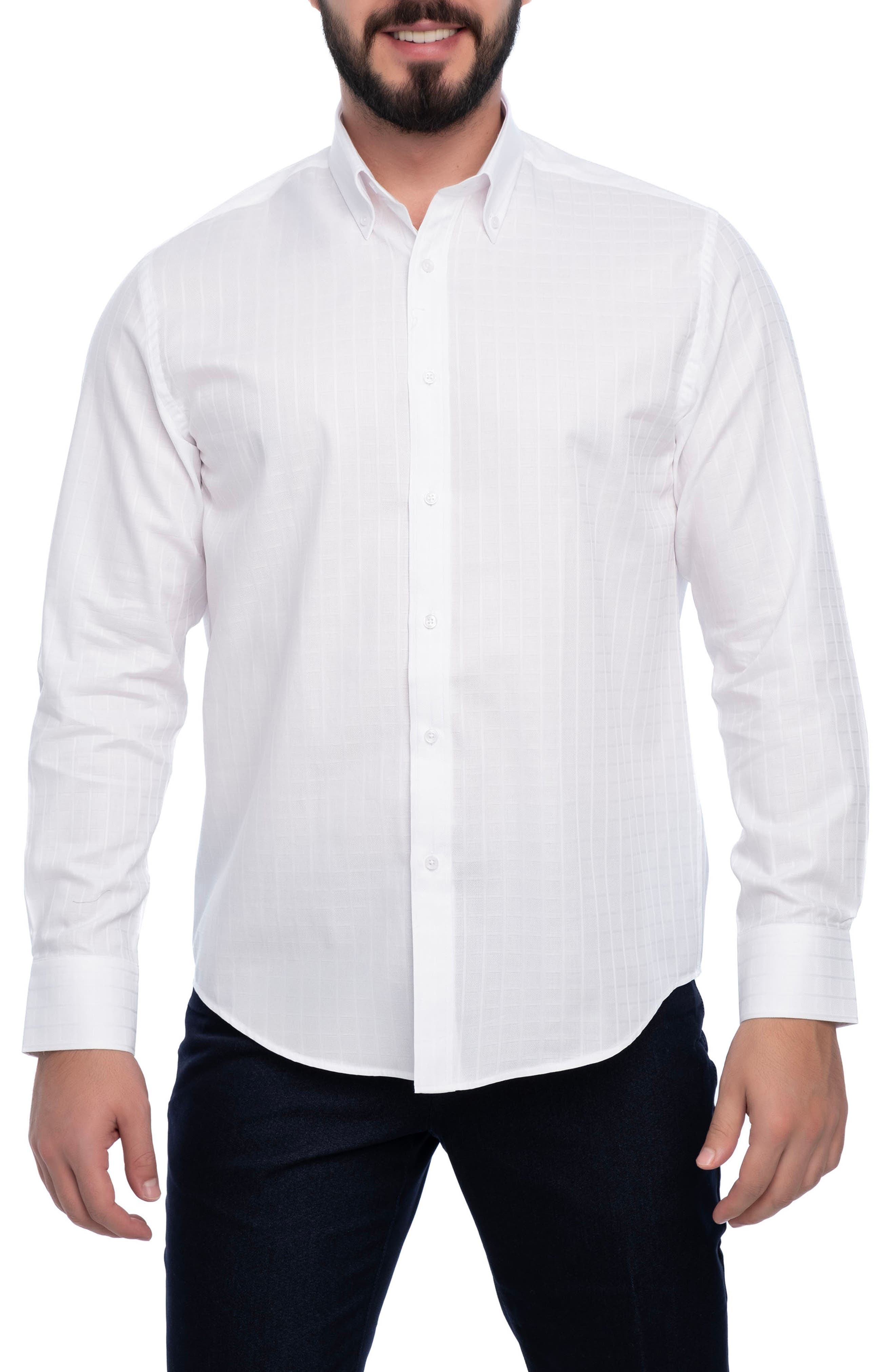 VELLAPAIS Dupoint Slim Fit Cotton Dress Shirt