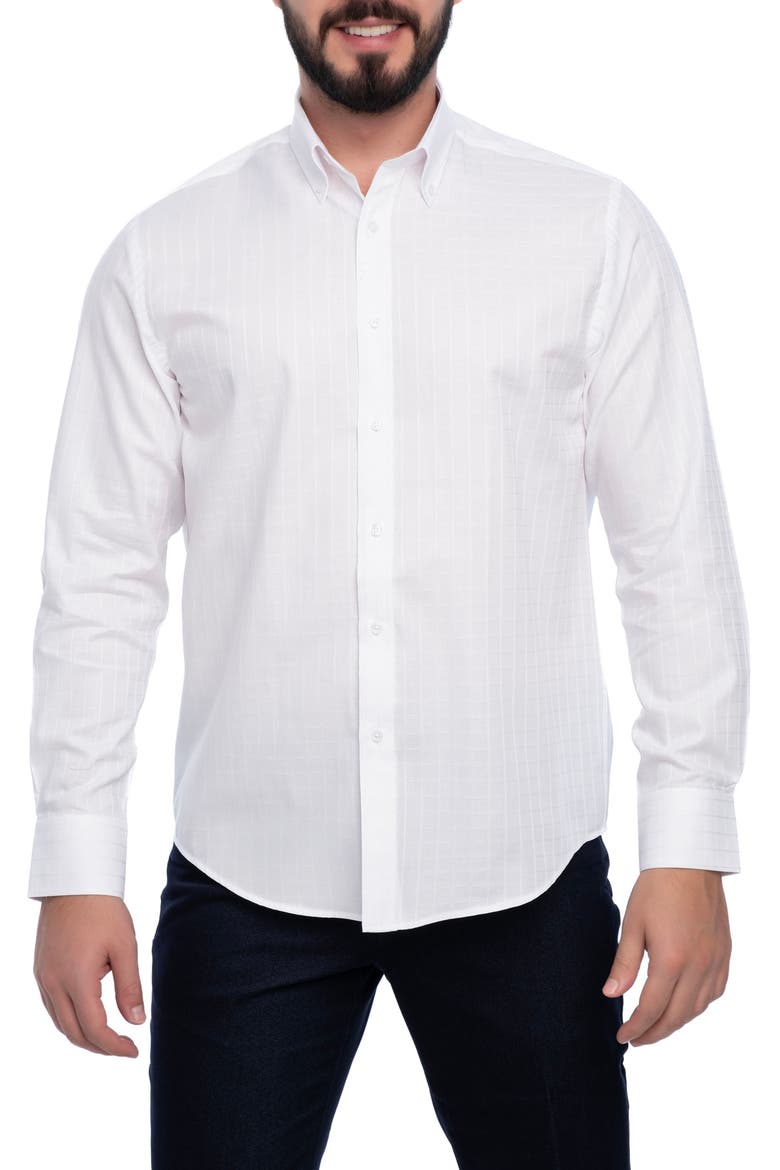 Dupoint Slim Fit Cotton Dress Shirt, Main, color, WHITE