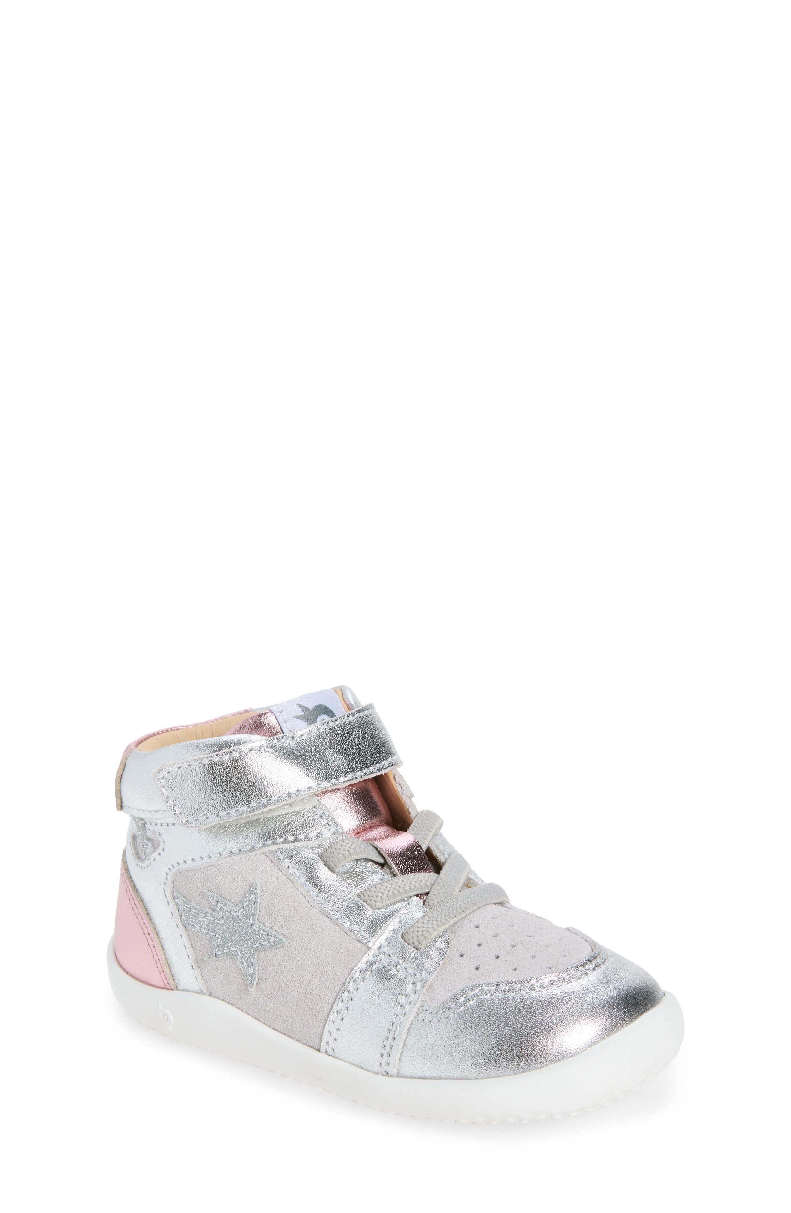 Kids' Galaxy High Top Sneaker, Main, color, SILVER / GREY SUEDE