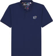 Robert Graham Monkey Business Embroidered Cotton Piqué Polo