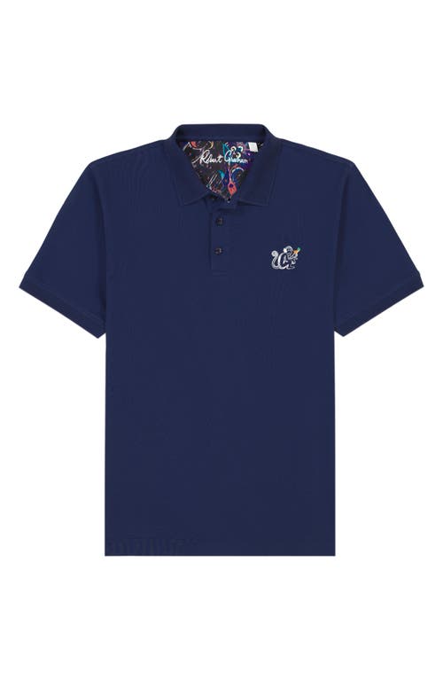 Shop Robert Graham Monkey Business Embroidered Cotton Piqué Polo