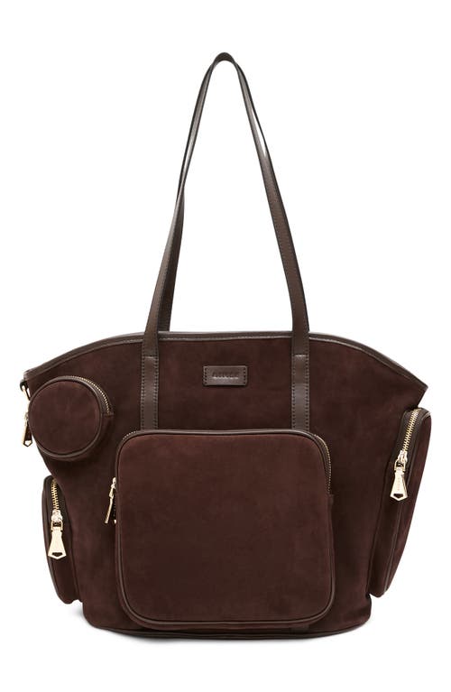 AIMEE The Skipper Cargo Leather Tote in Fudge Suede at Nordstrom