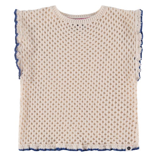 Stains And Stories By Babyface Crochet Ruffle Top In Neutral