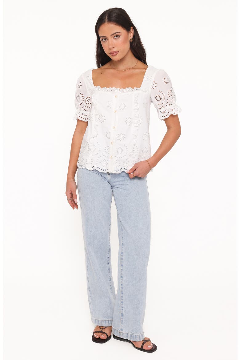 Kairi Eyelet Puff Sleeve Top, Alternate, color, WHITE BRODERIE