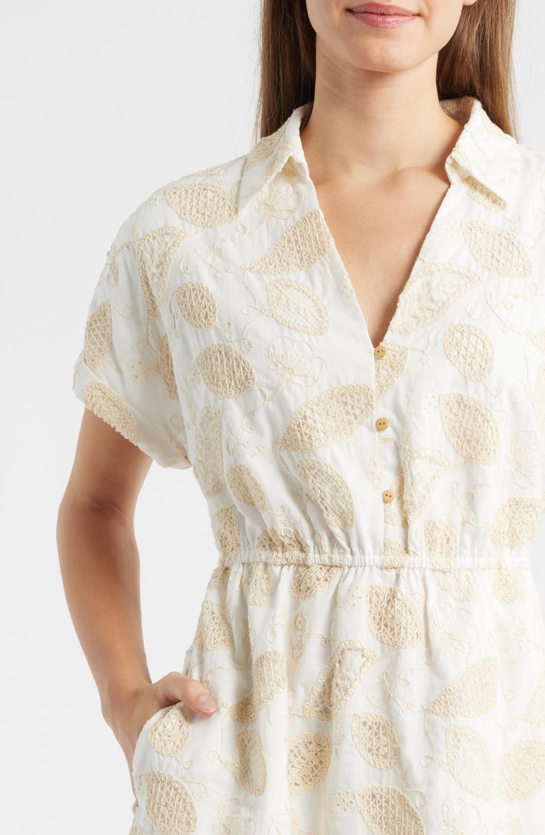 Sam Edelman Embroidered Cotton Shirtdress, Alternate, color, Ivory