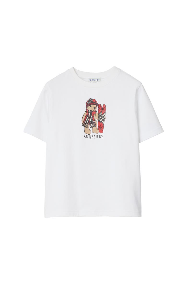 Burberry Ski Bear Cotton T-shirt, Main, color, White