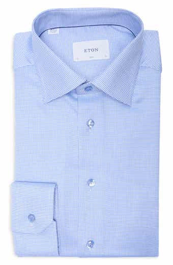 Slim Fit Houndstooth Twill Dress Shirt