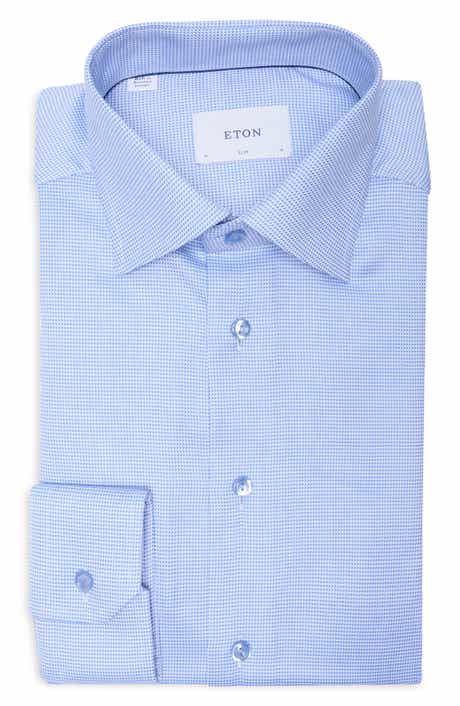 Slim Fit Houndstooth Twill Dress Shirt