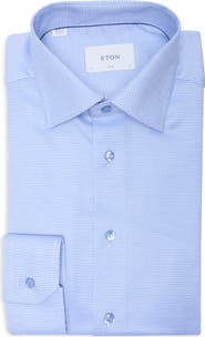 Eton Slim Fit Houndstooth Twill Dress Shirt