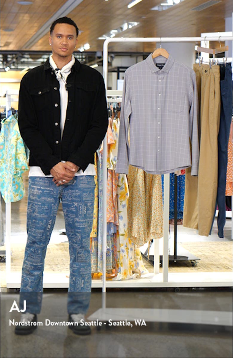 City Trim Fit Aluminum Check Flannel Button-Down Shirt, sales video thumbnail