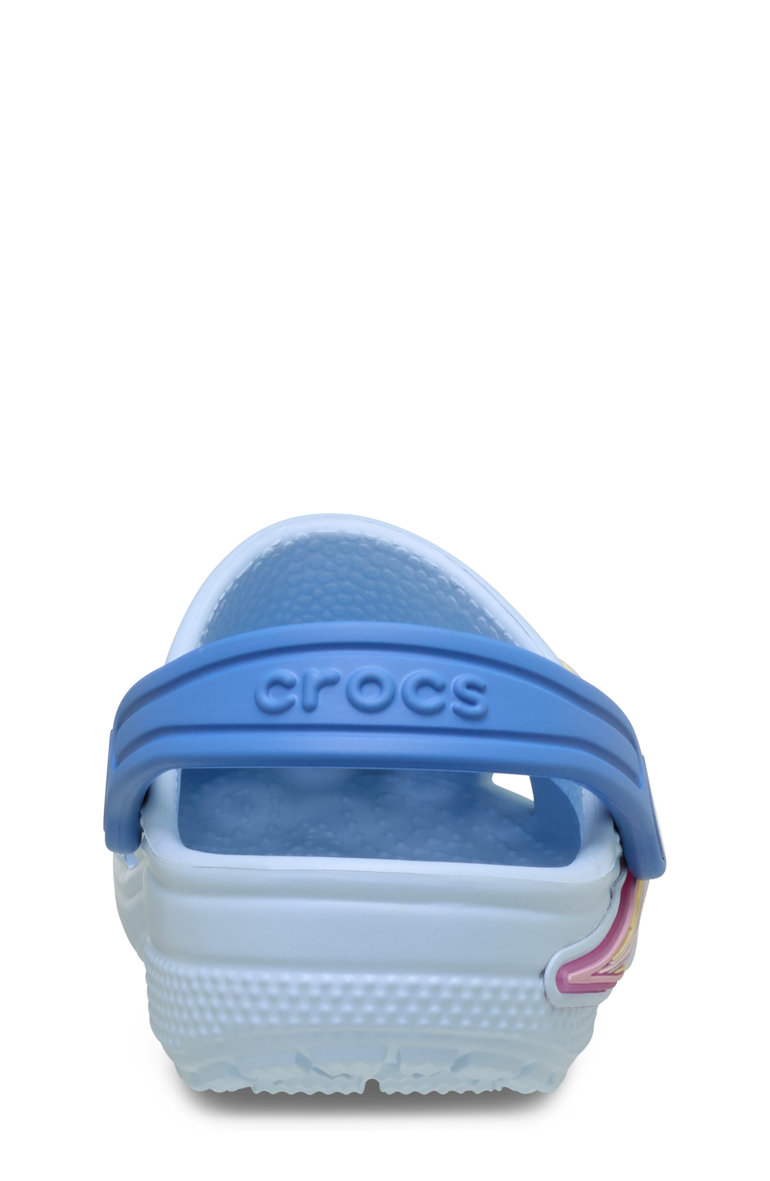 CROCS Kids' Stars Light-Up Classic Clog, Alternate, color, Blue Frost