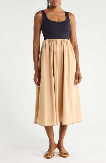 Selena Mixed Media Midi Dress