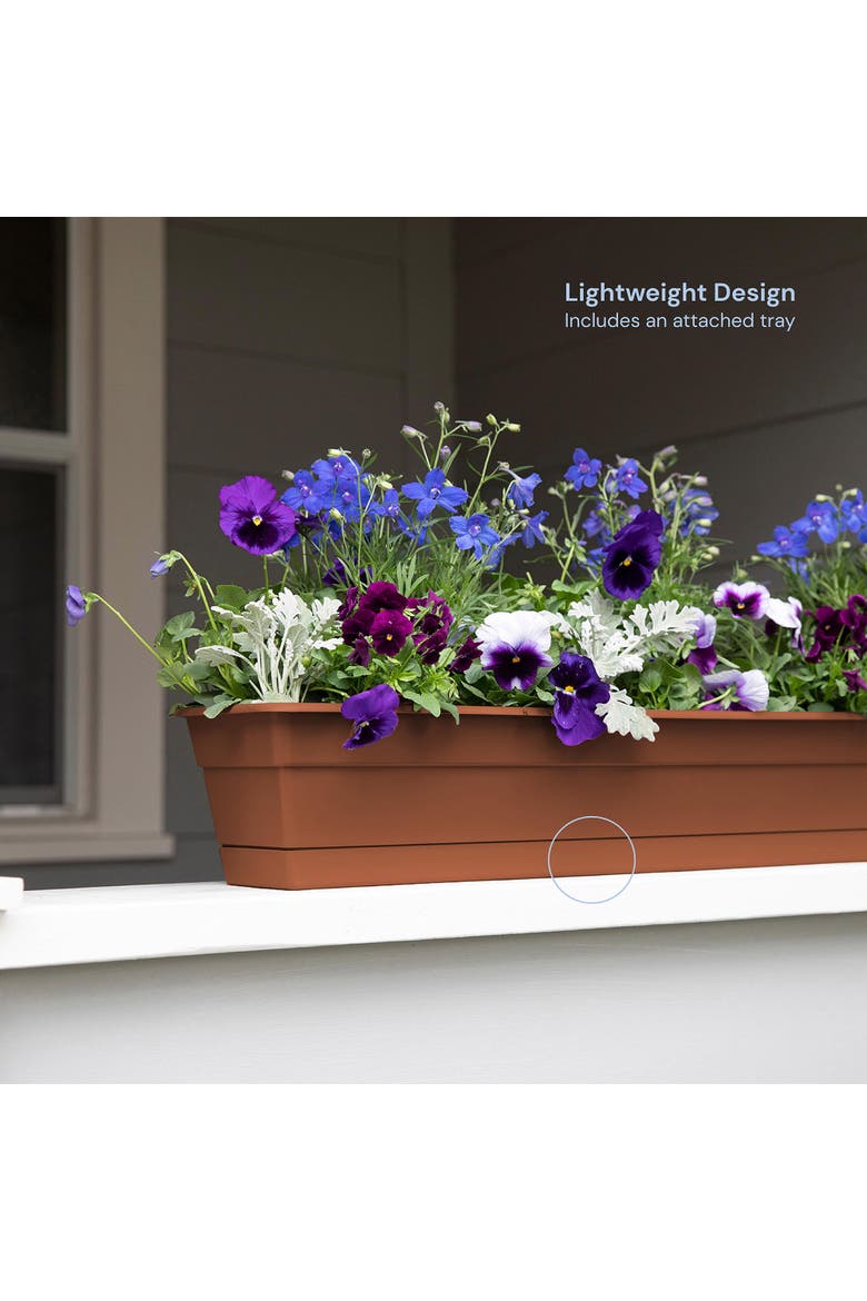 24 Inch Dura Cotta Window Box Planter, Alternate, color, Brown
