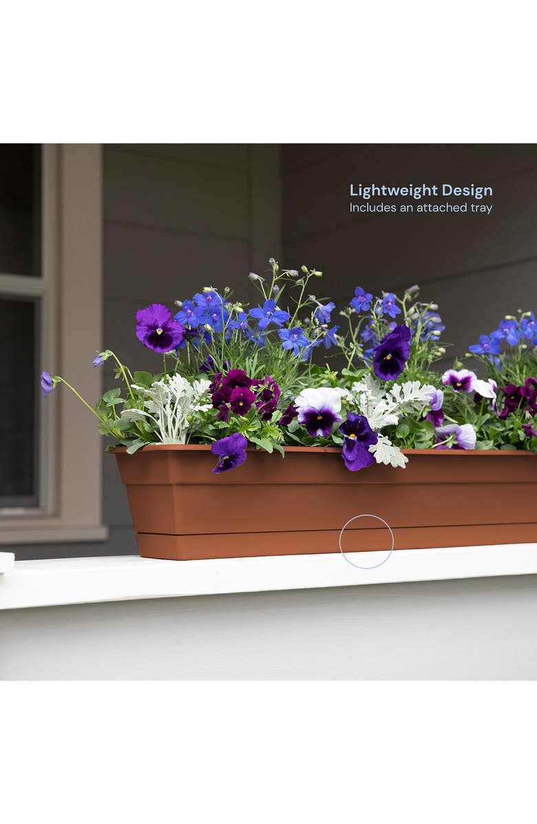 Bloem 24 Inch Dura Cotta Window Box Planter, Alternate, color, Brown