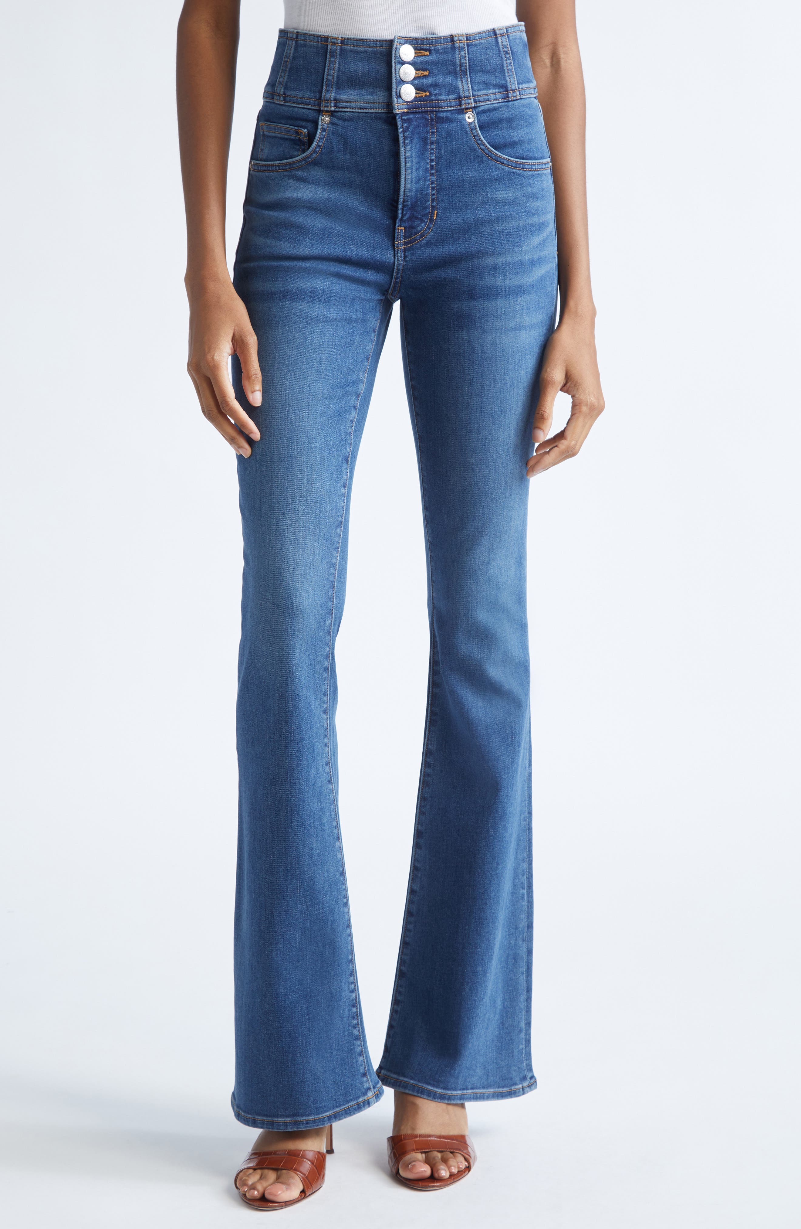 Veronica Beard Beverly High Waist Skinny Flare Jeans