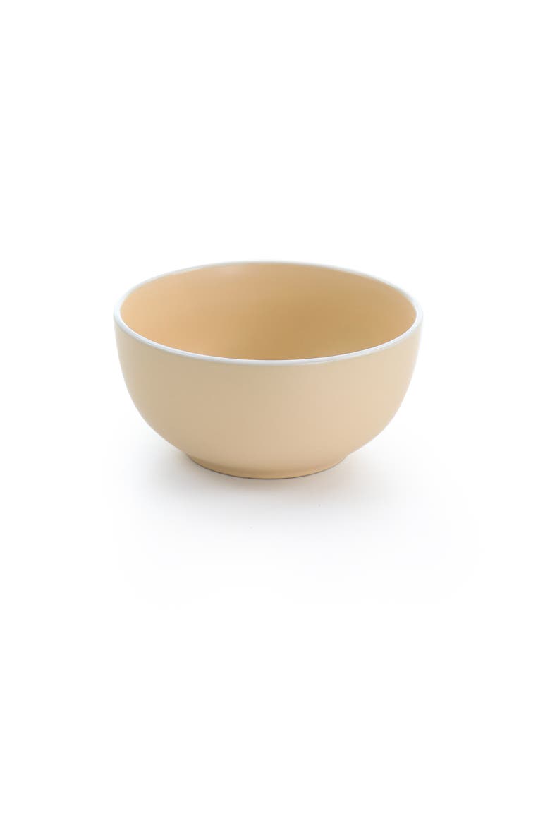 Creamy Tahini 12 piece Stoneware Dinnerware Set, Alternate, color, Matte Orange