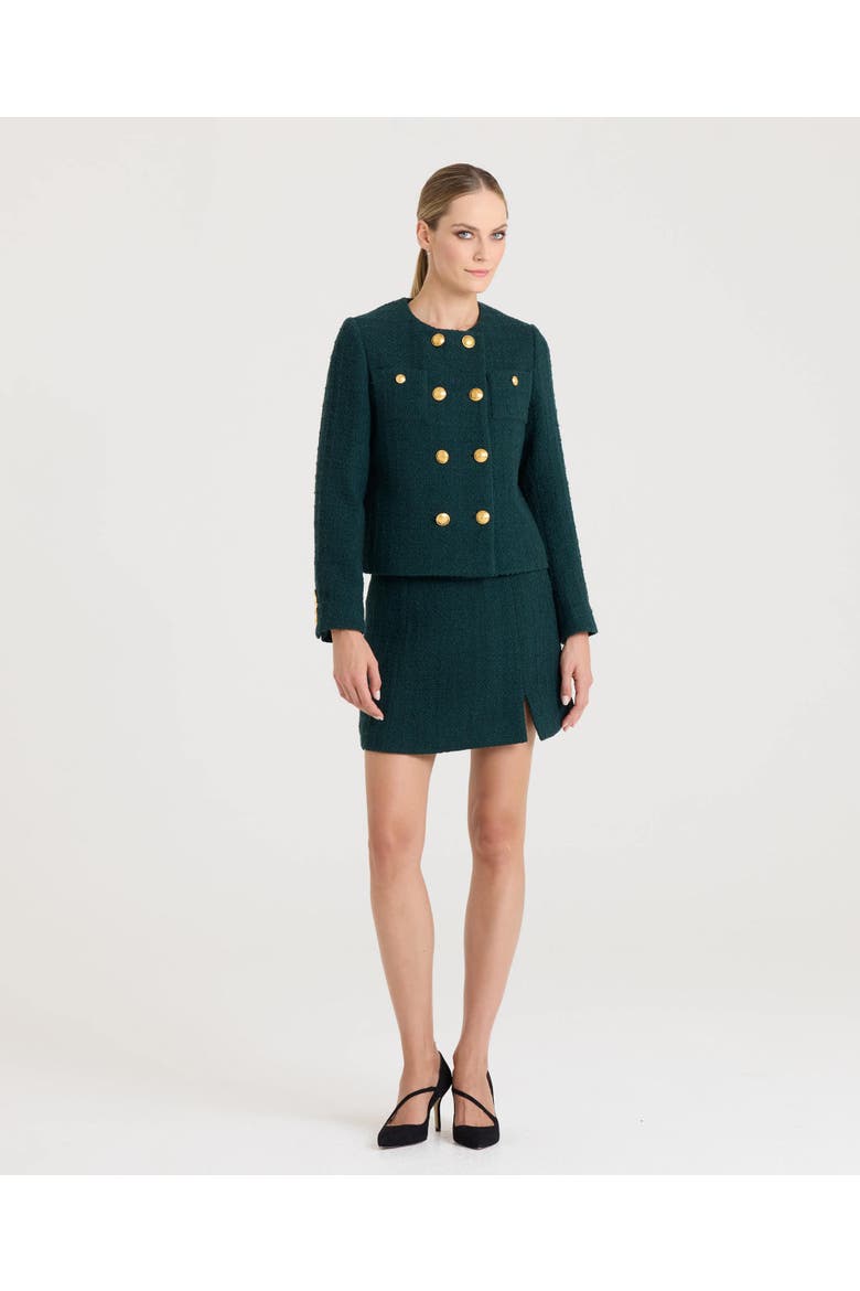 Juliet Boucle Skirt, Alternate, color, Deep Forest Green