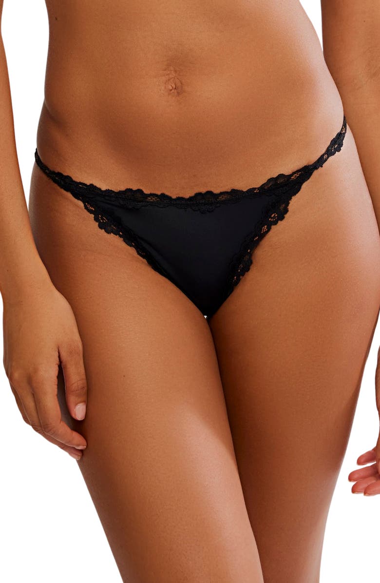Free People Charlie Micro Thong, Main, color, Black
