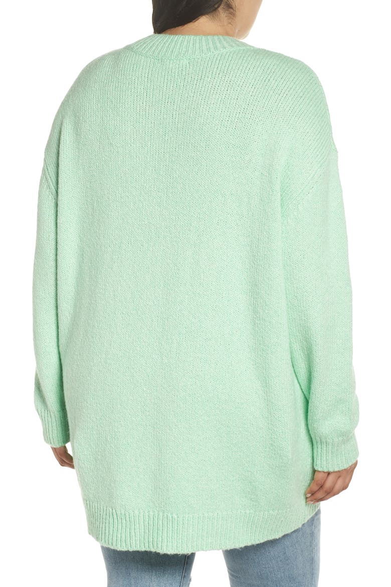 High-Low Sweater, Alternate, color, GREEN ASH