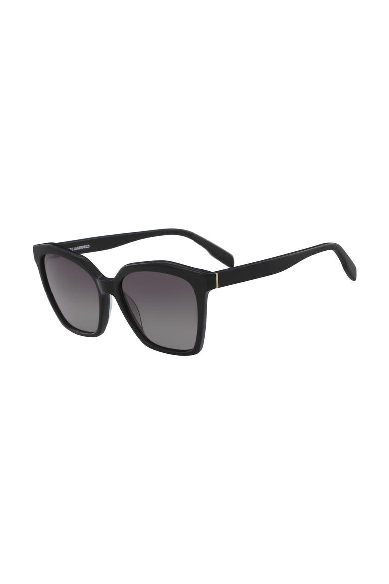 55mm Cat Eye Sunglasses, Alternate, color, BLACK