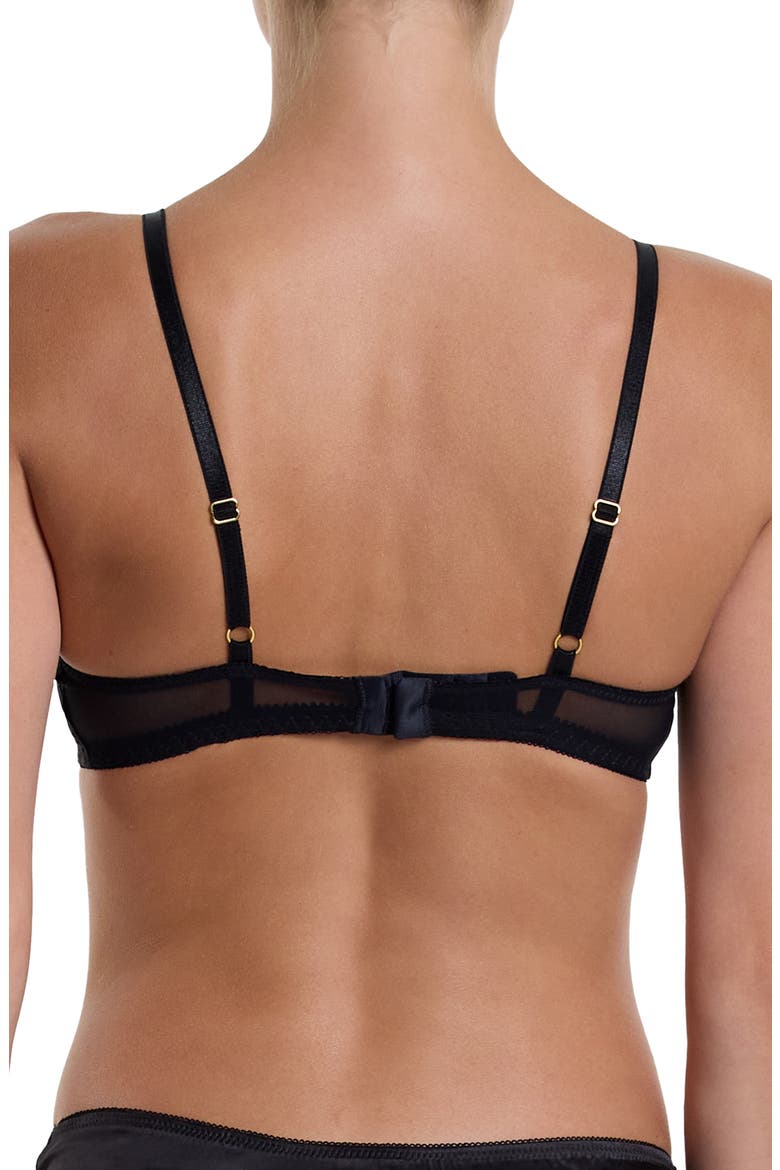 Mesh Panel Satin Bralette, Alternate, color, BLACK