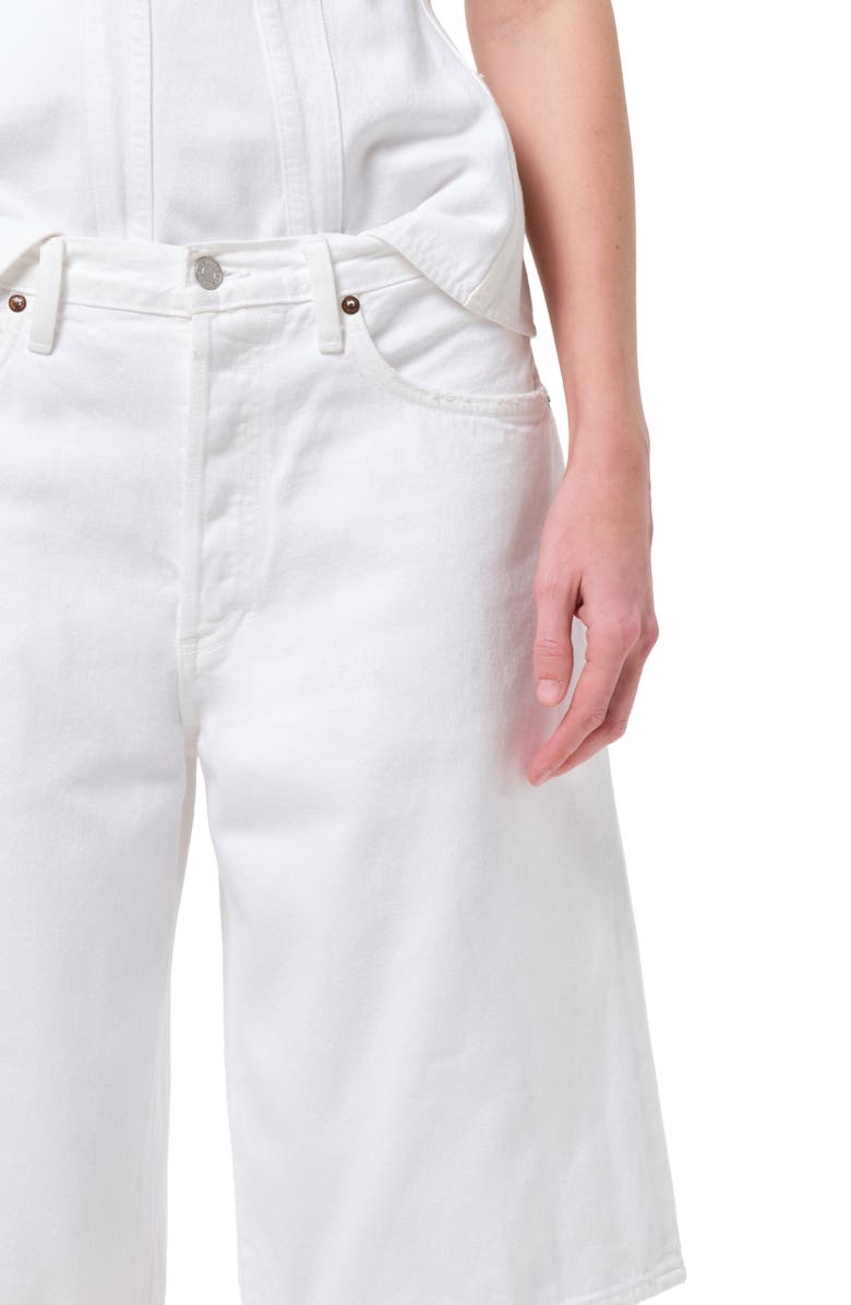 AGOLDE Ramona Denim Shorts, Alternate, color, Marshmallow Clean White