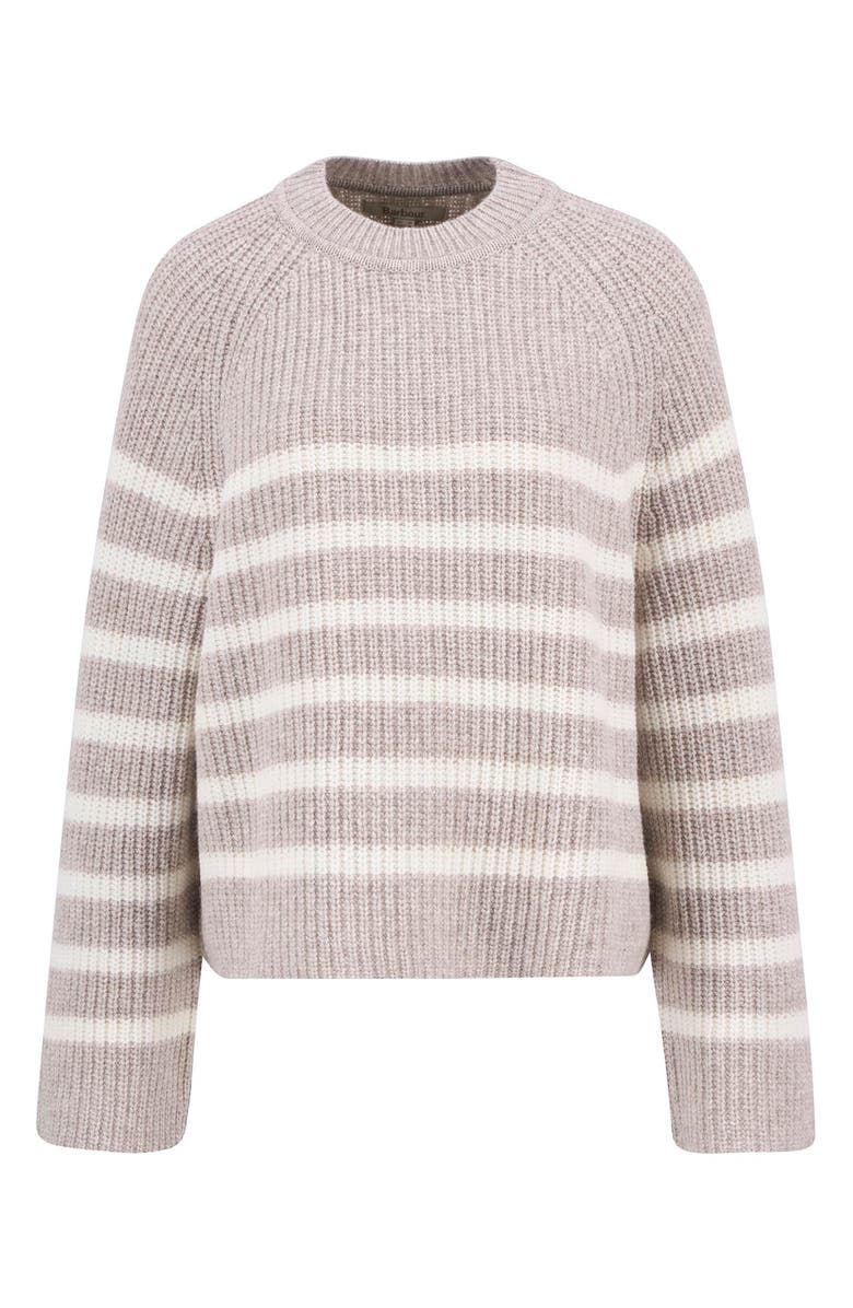 Barbour Irene Stripe Wool Blend Crewneck Sweater, Alternate, color, Oat Stripe