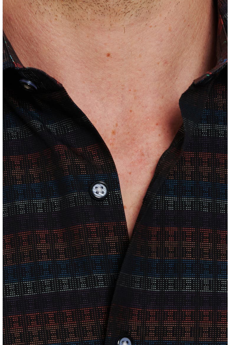 Calisoga Geo Cotton Button-Up Shirt, Alternate, color, RED
