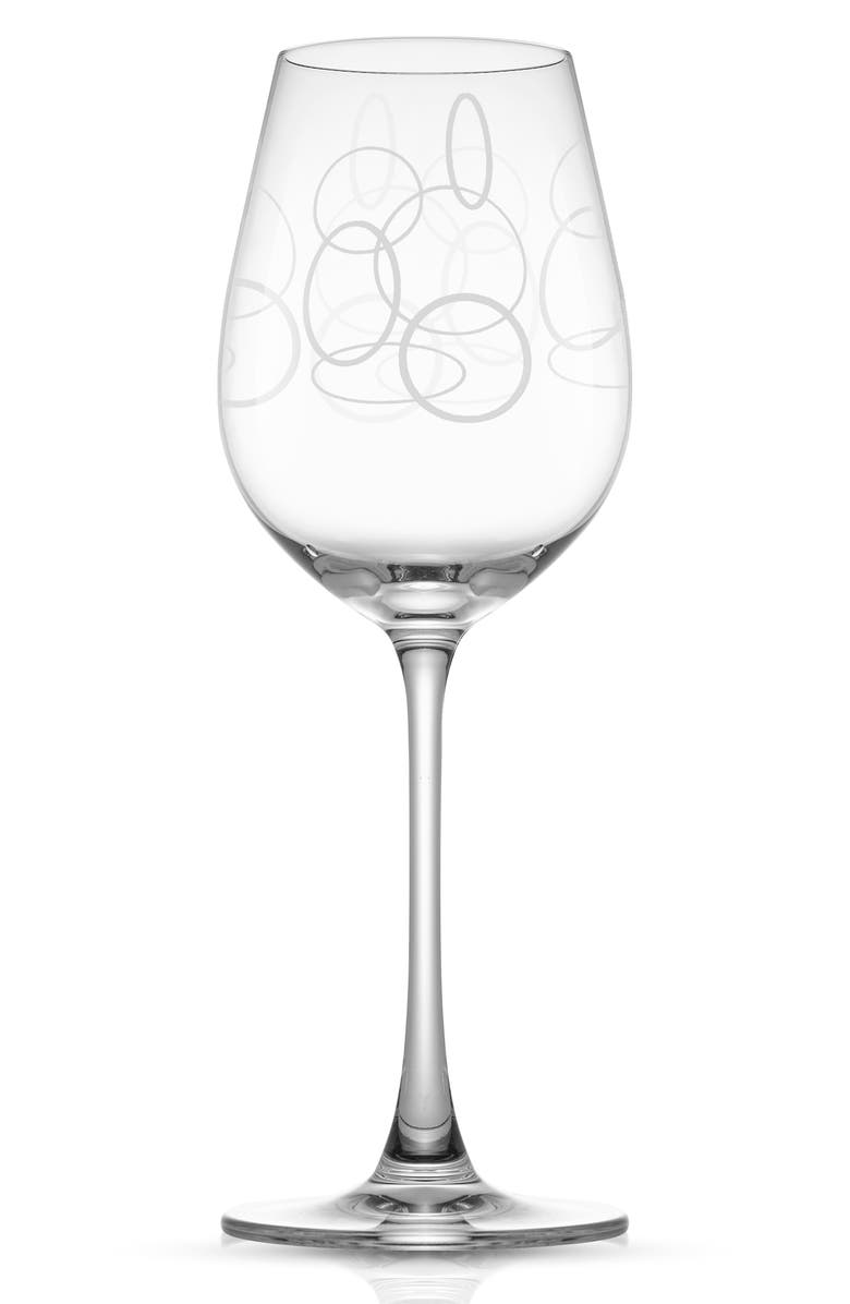 JoyJolt Geo Set of 4 Red Wine Glasses, Alternate, color, Clear