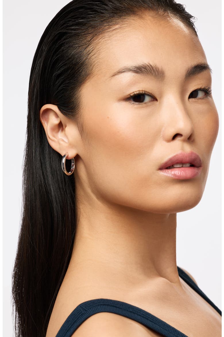 Hoop Earrings - Giulia Large Silver, Alternate, color, Silver