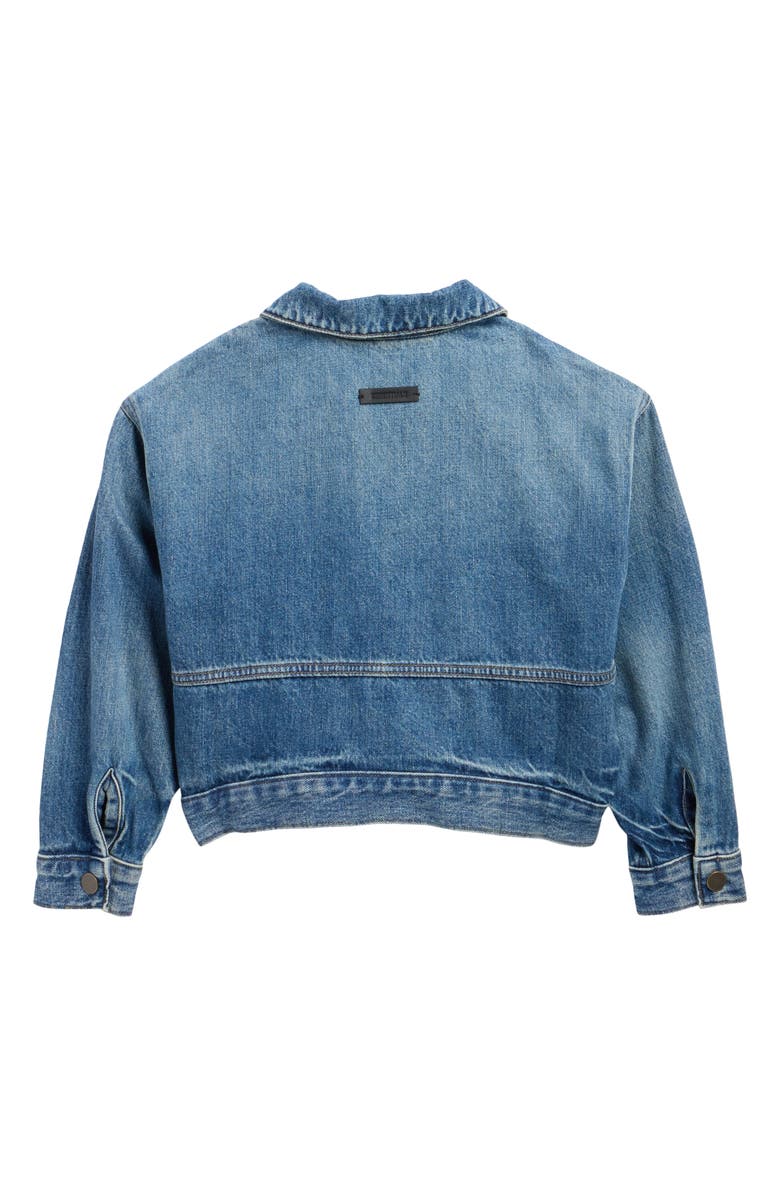 Fear of God Essentials Kids' Denim Trucker Jacket, Alternate, color, Classic Blue