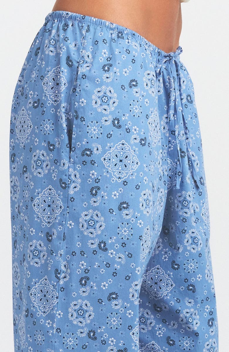 SKIMS Stretch Cotton Poplin Pajama Pants, Alternate, color, Arctic Bandana