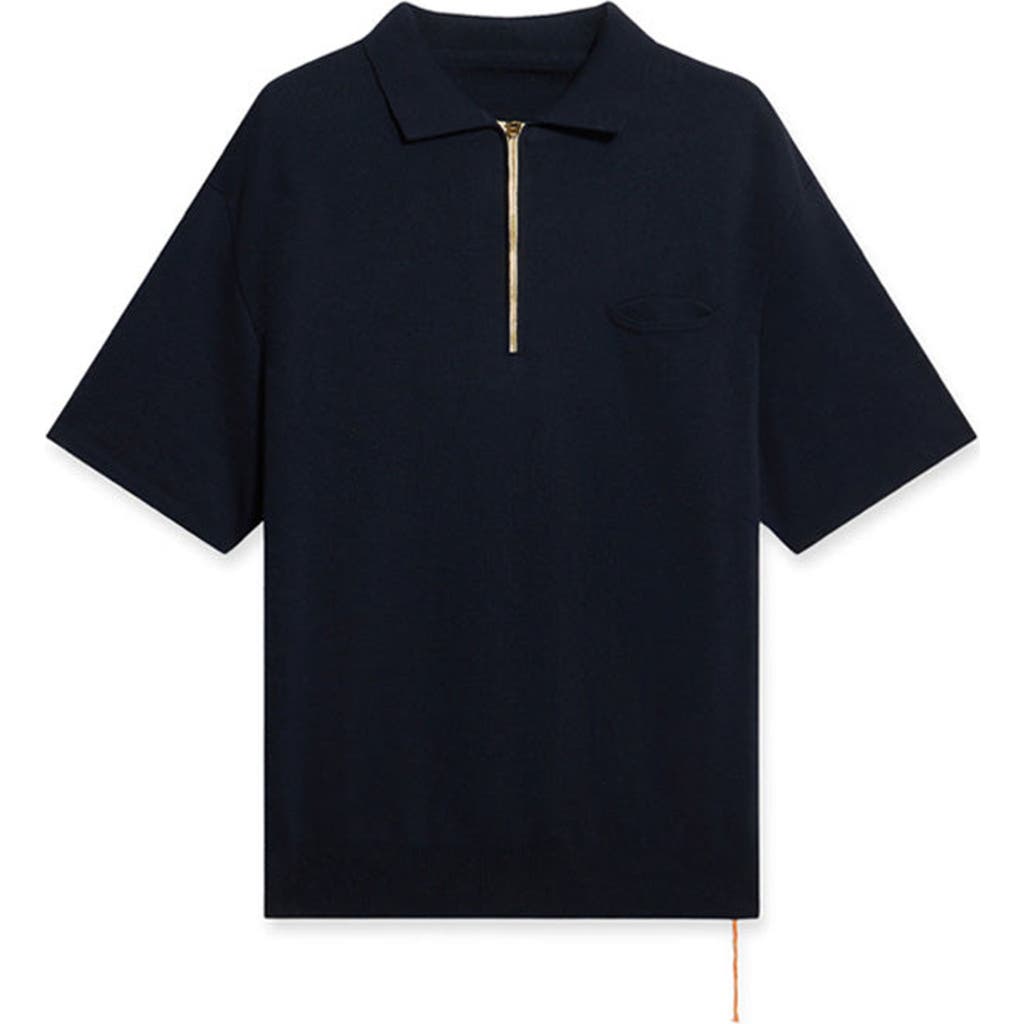 Fortela Laight 3/4 Zip Short Sleeve Polo In Blue