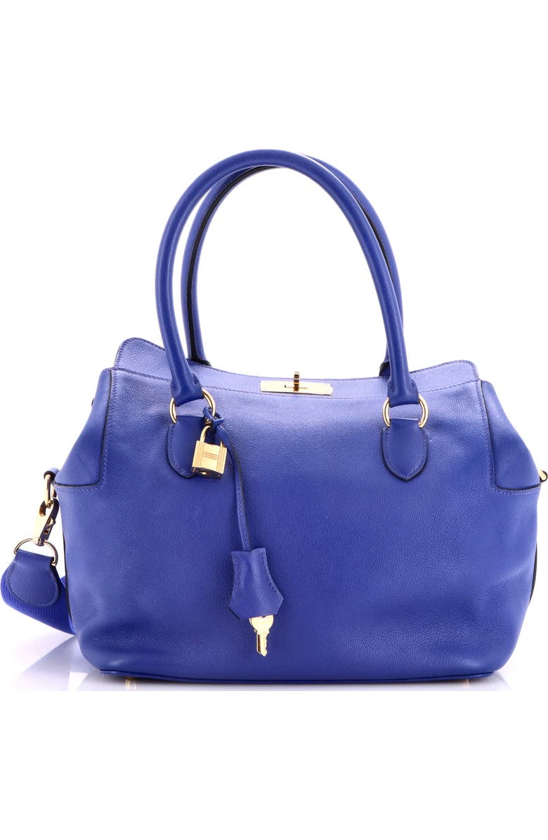 Pre-Owned Hermes Toolbox Bag Evercolor 26, Main, color, Bleu Electrique