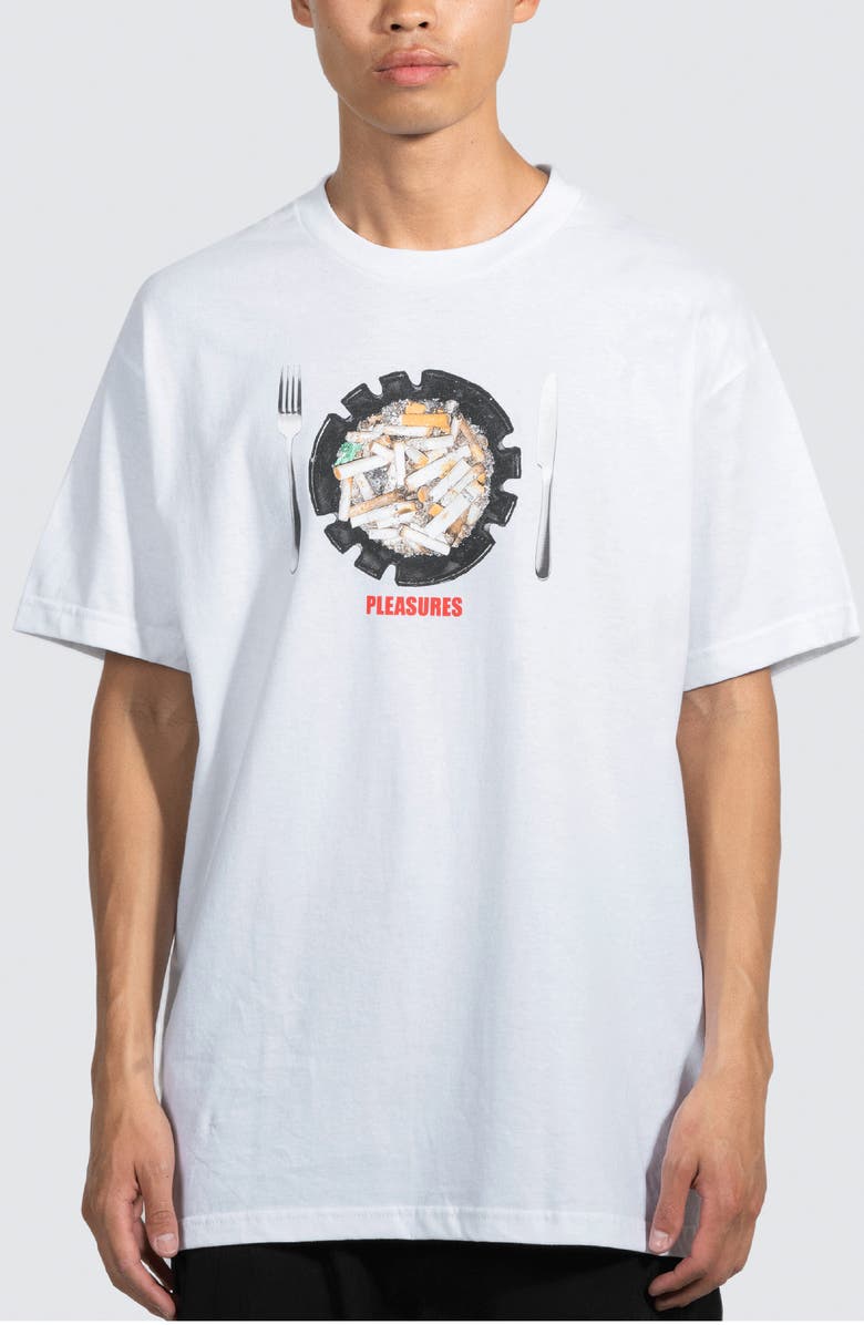 PLEASURES Dinner Cotton Graphic T-Shirt, Main, color, 