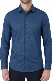 Report Collection Geo Print Long Sleeve Woven Spot Shirt