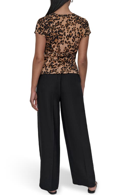 Dkny Cheetah Print Slub Jersey T-shirt In Animal Print