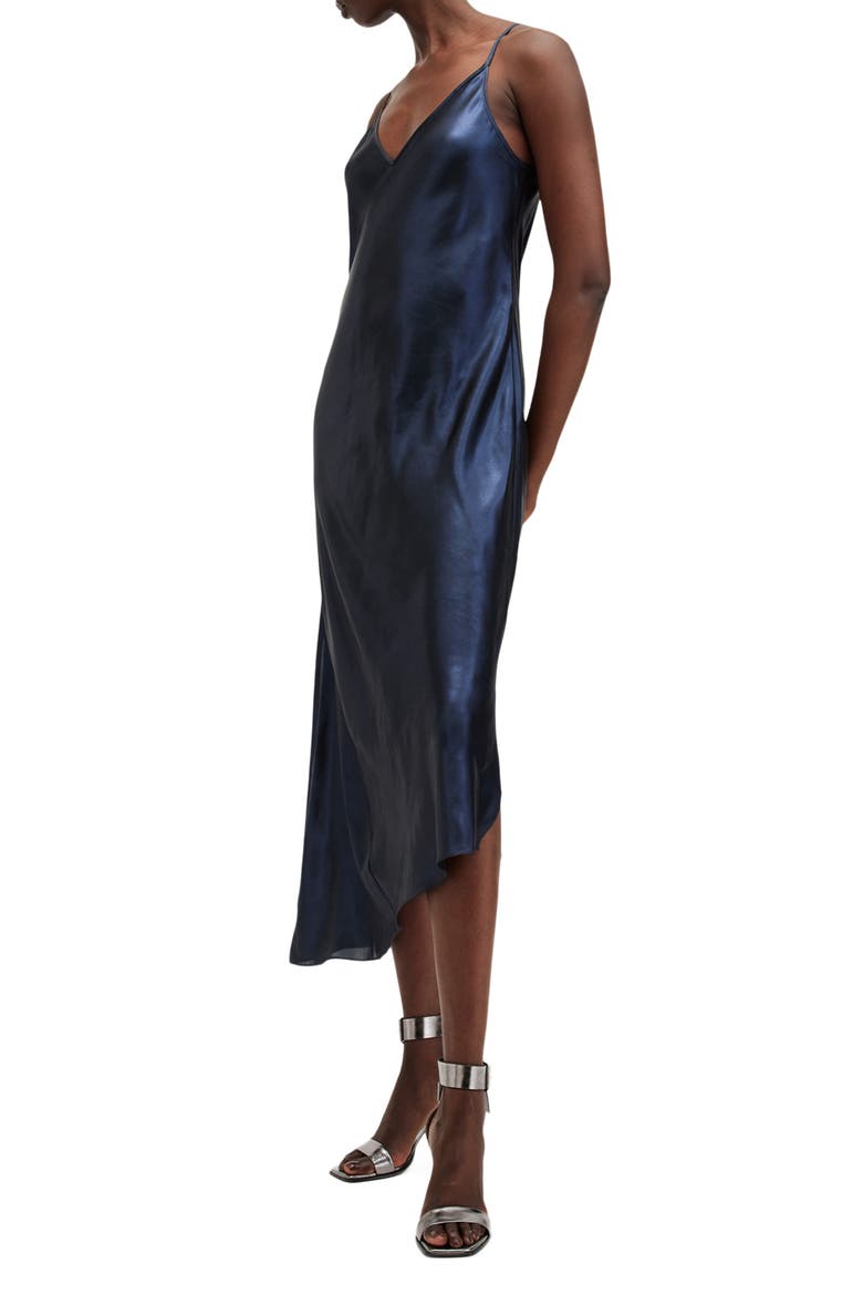 Amos Asymmetric Satin Slipdress and Sparkle Sweater Set, Alternate, color, MIDNIGHT BLUE
